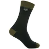 Couleur : Vert olive Chaussettes mi-mollet étanches Thermlite par DexShell, Noir/Olive - Taille S