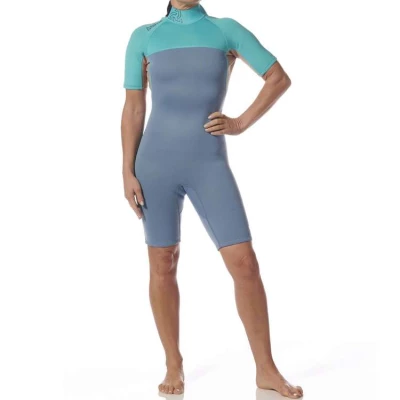 Combinaison shorty Femme Néoprène Essentiel 3/2 mm Bleu/Gris - Typhoon